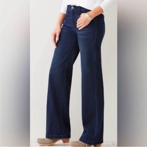 J. Jill Flare Leg Dark Wash Blue Jeans Cotton Stretch